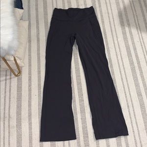 Grey high rise flare yoga pants